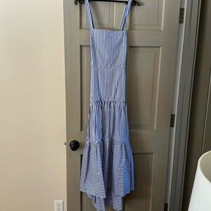 Blue/white strip ankle dress with size zip. Size 8. Perfect for summer.